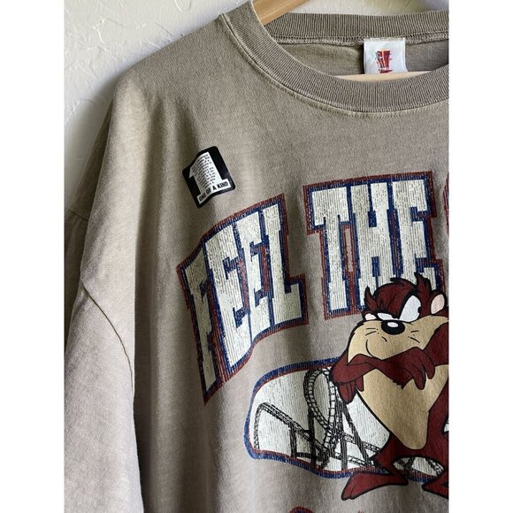 Vintage 1999 Deadstock Feel the Steel Taz Tazmanian Devil Looney Tunes Six Flags - Picture 5 of 10